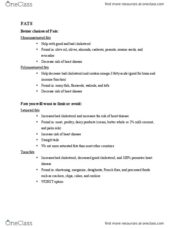 BIOS 1030 Lecture Notes - Lecture 2: Maple Syrup, Corn Syrup, Monounsaturated Fat thumbnail