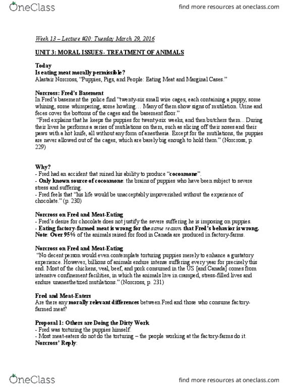 PHLA11H3 Lecture Notes - Lecture 20: Veal, Taste, Unit thumbnail