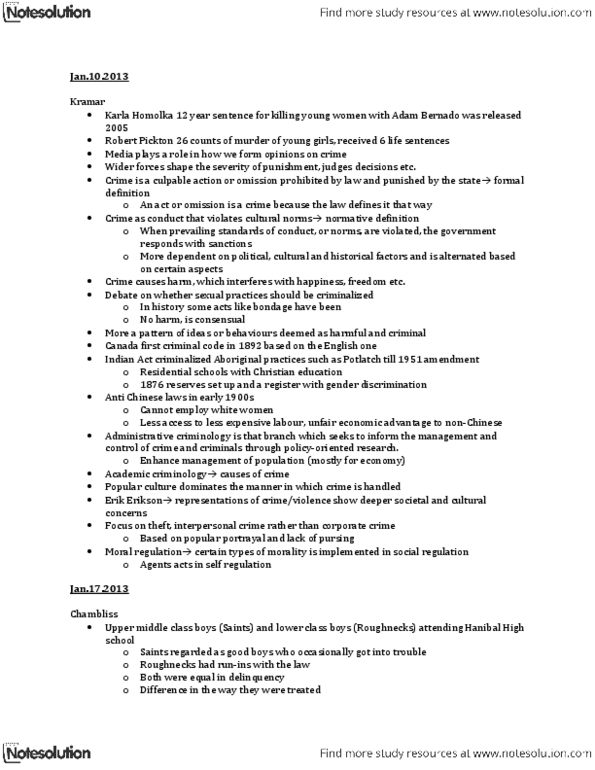 SOC209H5 Chapter Notes -Welfare Fraud, Juvenile Delinquency, Plea Bargain thumbnail