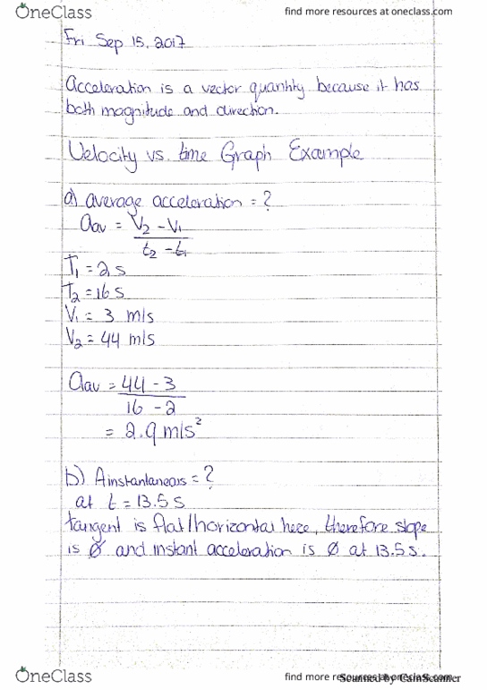 PHYS 1300 Lecture 3: Acceleration thumbnail