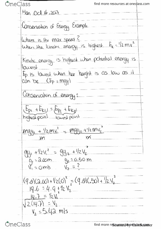 PHYS 1300 Lecture 16: Conservation of Energy thumbnail