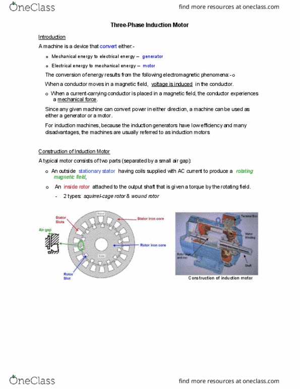 MEEN 225 Lecture Notes - Lecture 21: Rotating Magnetic Field, Induction Motor, Electrical Energy thumbnail