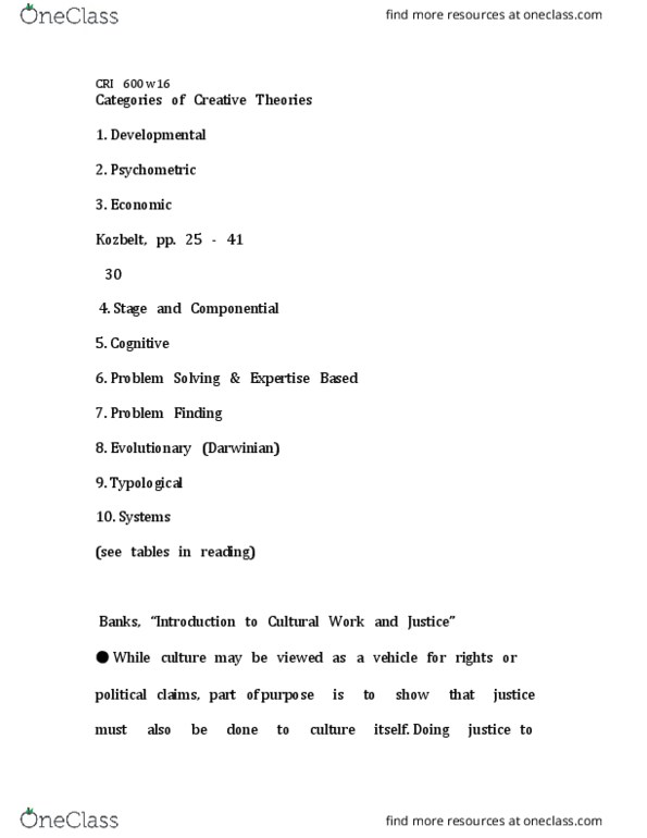 CRI 600 Lecture Notes - Lecture 16: Distributive Justice thumbnail