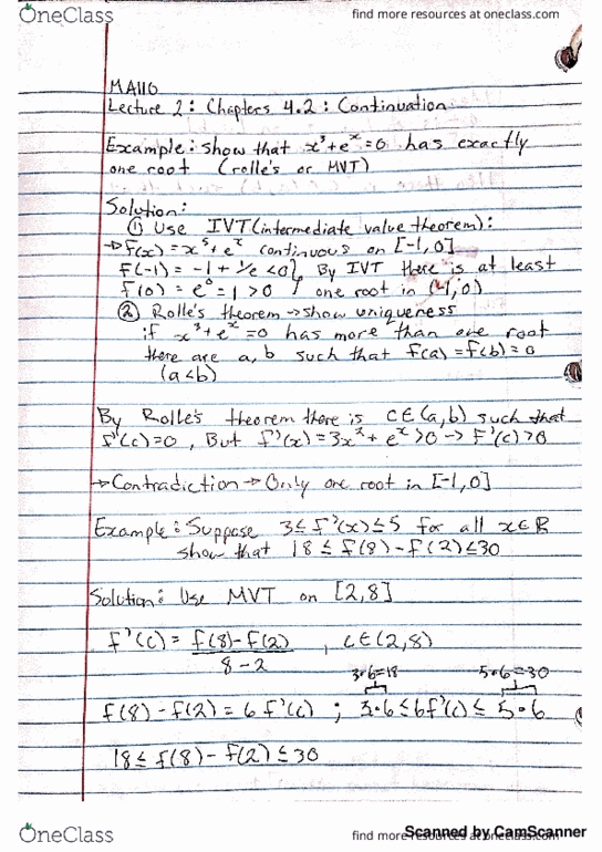 MA110 Lecture 2: First Derivatives test (Chapter 4.2 and 4.3) thumbnail