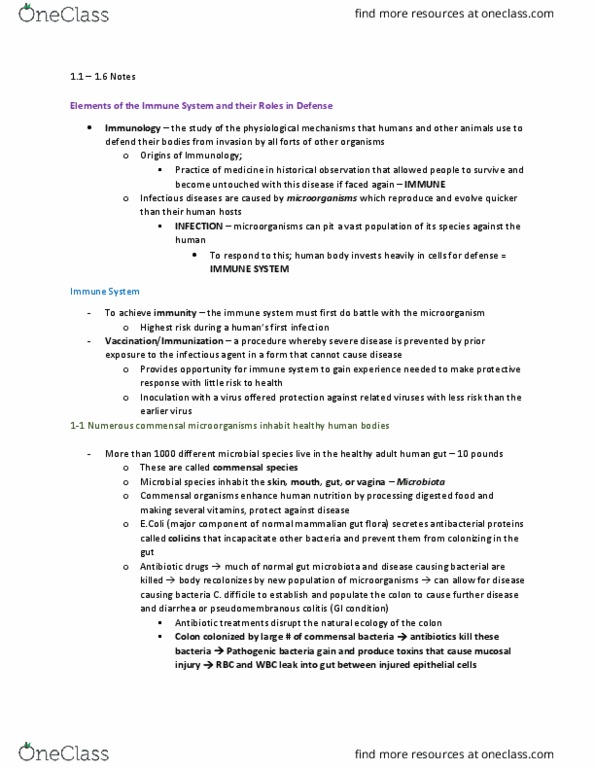 BIOC39H3 Chapter Notes - Chapter 1-6: Gut Flora, Orthomyxoviridae, Pathogenic Bacteria thumbnail