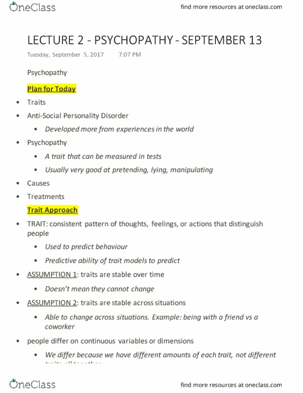 PSY344H5 Lecture Notes - Lecture 2: Prefrontal Cortex, Impulsivity, Theta Wave thumbnail