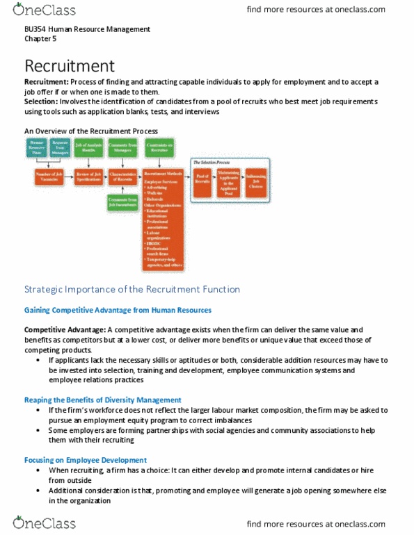 BU354 Lecture Notes - Lecture 5: Reasonable Accommodation, Cooperative Education, Applicant Tracking System thumbnail