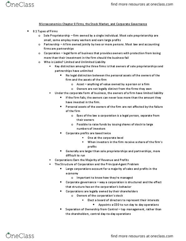 ECO2023 Chapter Notes - Chapter 8: Income Statement, Investment, Balance Sheet thumbnail