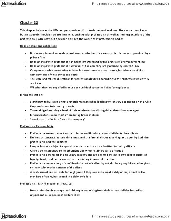 MCS 3040 Lecture Notes - Fiduciary, Professional Responsibility thumbnail