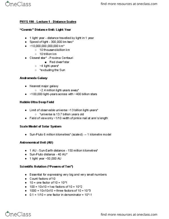 PHYS 190 Lecture Notes - Lecture 1: Scientific Notation, Atomic Nucleus, Hubble Ultra-Deep Field thumbnail