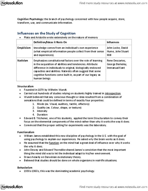 PSYC-2600 Chapter Notes -Connectionism, Qualia, Random Assignment thumbnail