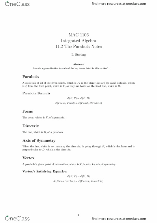 MAC1106 Lecture Notes - Lecture 29: Paraboloid, Joule, Rectum thumbnail