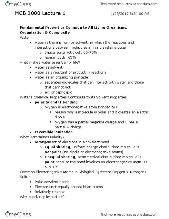 MCB 2000 Lecture Notes - Lecture 1: Carbonic Anhydrase, Membrane Protein, Proline thumbnail