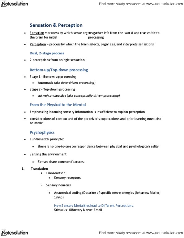 PSYC-1000 Chapter Notes - Chapter 6: Receptive Field, Ponzo Illusion, David H. Hubel thumbnail