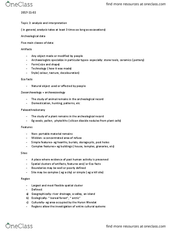 ANT100Y1 Lecture Notes - Lecture 8: Simpletech, Silicon Dioxide, Cave Painting thumbnail