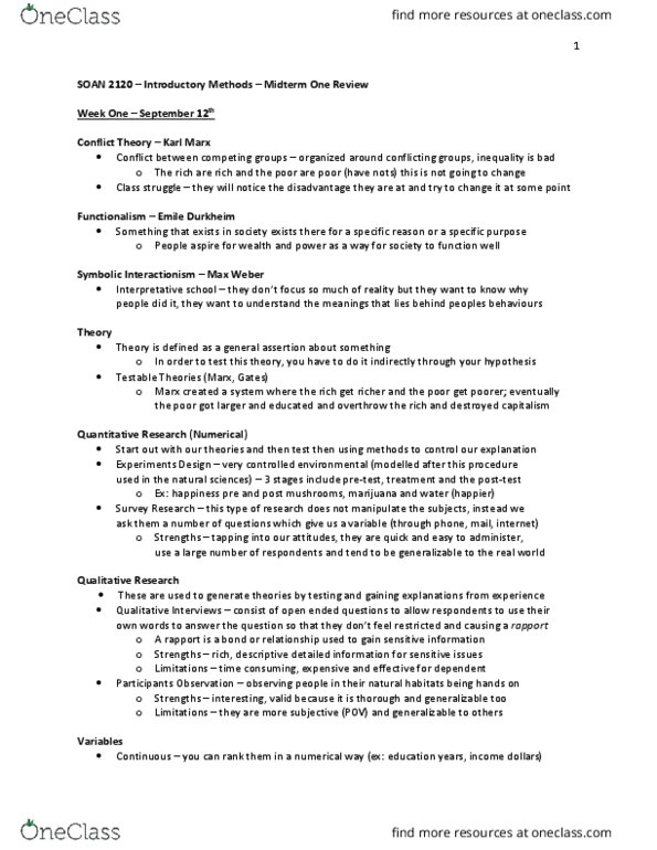 SOAN 2120 Lecture Notes - Lecture 12: Likert Scale, Sampling Distribution, Statistical Parameter thumbnail