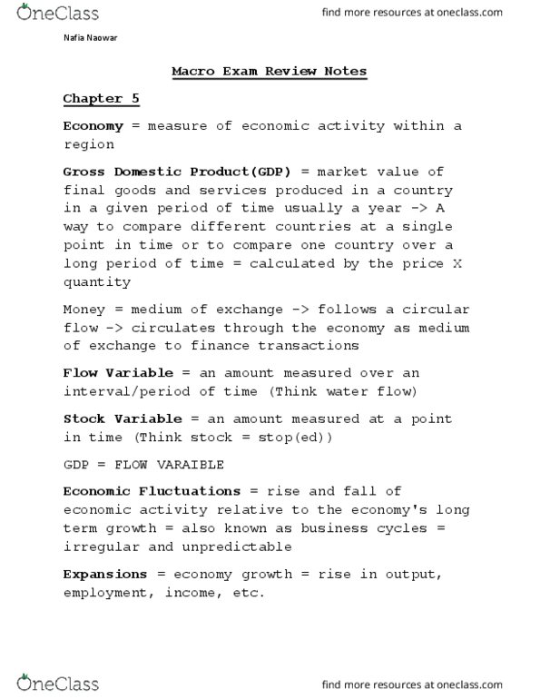 ECON 1BB3 Chapter Notes - Chapter 5: Deflation, Business Cycle, Economic Indicator thumbnail