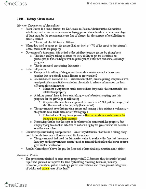 PSC 4361 Lecture Notes - Lecture 25: Fifth Amendment To The United States Constitution, Corrupt Bargain, Insecticide thumbnail