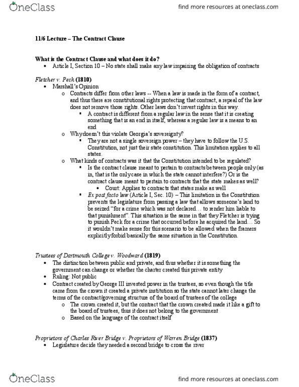 PSC 4361 Lecture Notes - Lecture 22: Pension, Contract Clause, Warren Bridge thumbnail