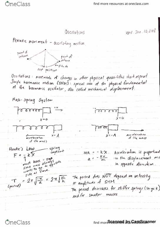 Physics 1029A/B Lecture 2: Oscillations thumbnail