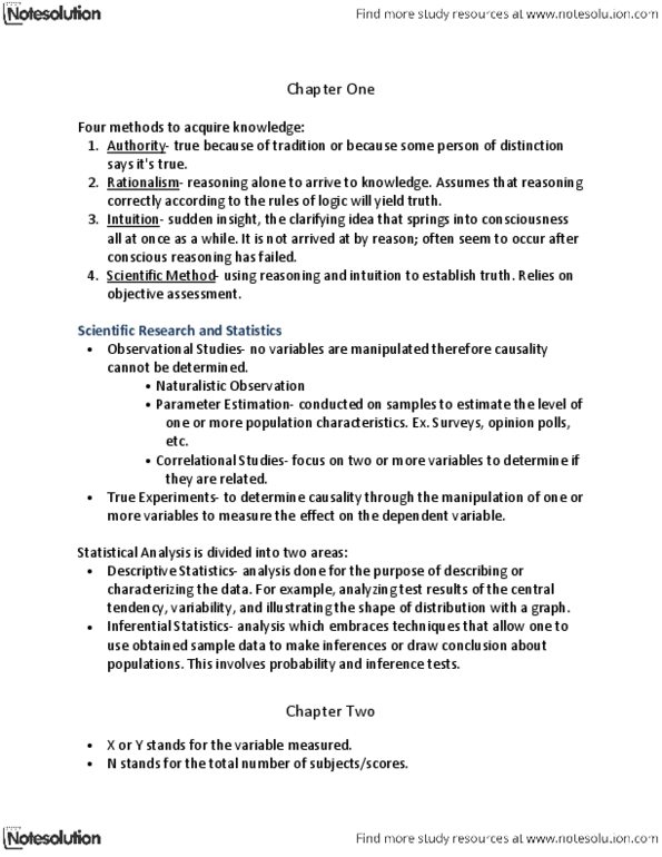 PSYC-2101 Chapter Notes -Celsius, Kelvin, Continuous Or Discrete Variable thumbnail