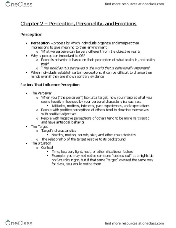 CCT324H5 Chapter Notes - Chapter 2: Job Performance, Extraversion And Introversion, Fundamental Attribution Error thumbnail