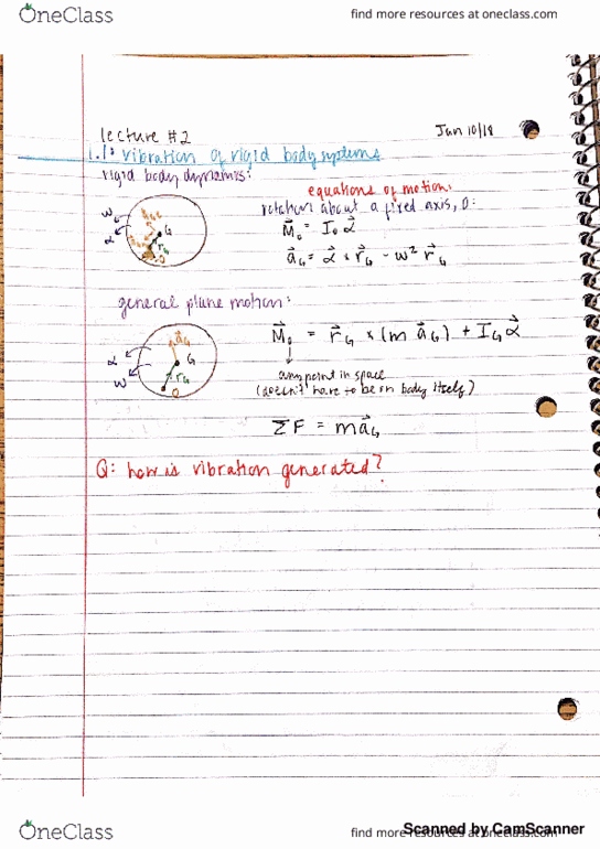 MEC E451 Lecture 2: Vibration of rigid body systems thumbnail