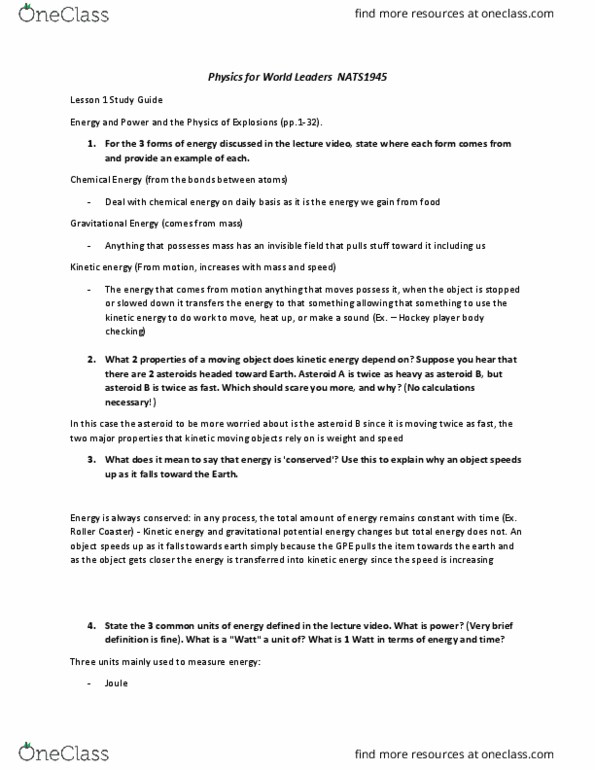 NATS 1945 Lecture Notes - Lecture 1: Calorie, Kilowatt Hour, Nuclear Fuel Cycle thumbnail