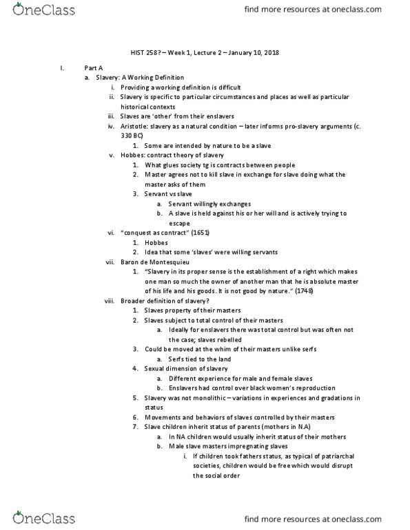 HIST 258 Lecture Notes - Lecture 2: Montesquieu, Al-Anfal, Gerontocracy thumbnail