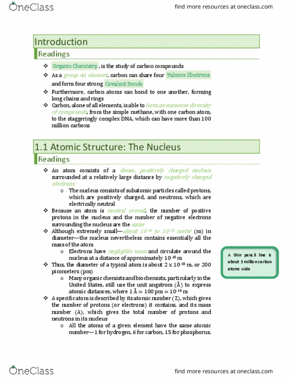 CHM136H1 Chapter Notes - Chapter 1.1-1.2: Atomic Number, Unified Atomic Mass Unit thumbnail