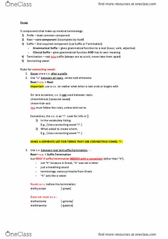 CLST 301 Lecture Notes - Lecture 2: Spasm, Fingerprint, Stethoscope thumbnail