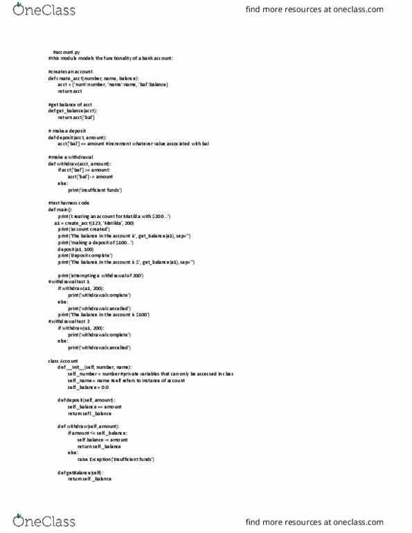 CSE 1010 Lecture Notes - Lecture 26: Test Harness, Init thumbnail