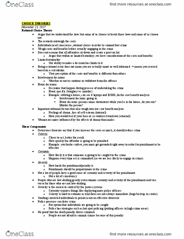 SOC 2700 Lecture Notes - Lecture 8: Dead Bolt, Deterrence Theory, Crime Prevention thumbnail