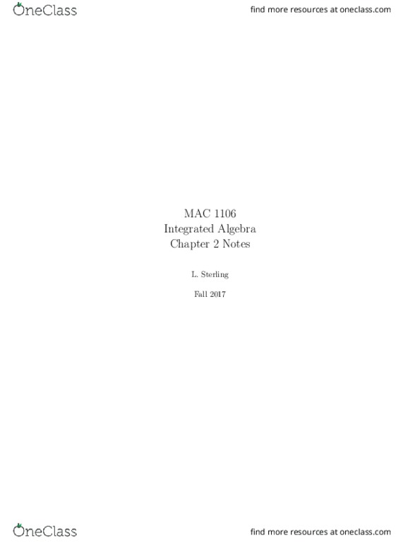 MAC1106 Chapter Notes - Chapter 2: Quadratic Equation, Sym Motors, Unit Circle thumbnail