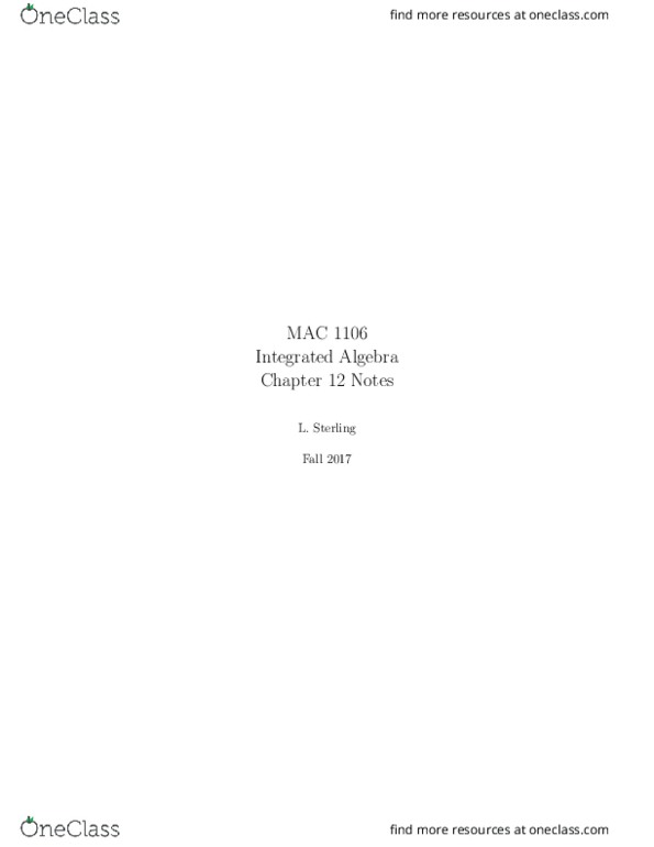 MAC1106 Chapter Notes - Chapter 12: Matrix Multiplication, Algebraic Expression, Scalar Multiplication thumbnail