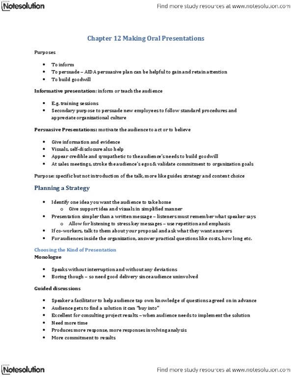 Business Administration - Accounting & Financial Planning EAC349 Chapter Notes - Chapter 12: Web Conferencing, Organizational Culture, Early Start thumbnail