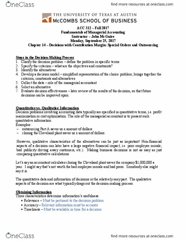 ACC 312 Lecture Notes - Lecture 14: Opportunity Cost, Financial Statement, Tax Shield thumbnail