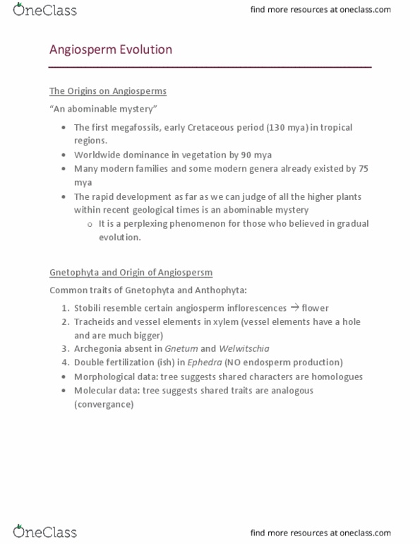 BIO 2137 Lecture Notes - Lecture 10: Perianth, Tepal, Allogamy thumbnail