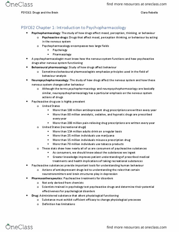 PSYC62H3 Chapter Notes - Chapter 1: Pharmacology, Nuremberg Principles, Substance Abuse thumbnail