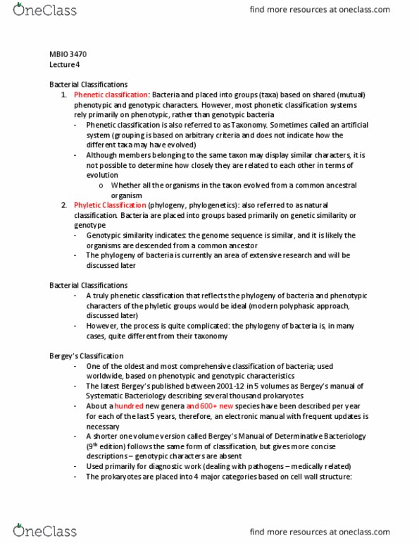 MBIO 3470 Lecture Notes - Lecture 4: Gram-Negative Bacteria, Chemotroph, Phenetics thumbnail