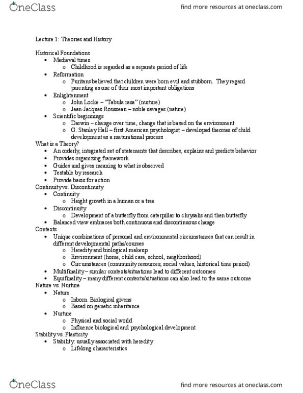 PY 352 Lecture Notes - Lecture 1: Operant Conditioning, Urie Bronfenbrenner, Pupa thumbnail