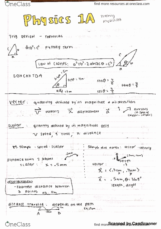 PHY 1A Lecture 1: Review and Chapter 2: Motion over time, Acceleration, Kinematic Equations thumbnail