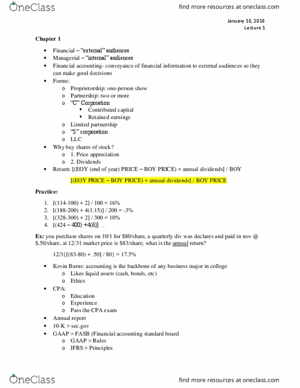 BUSI 101 Lecture Notes - Lecture 1: Income Statement, Limited Partnership, C Corporation thumbnail