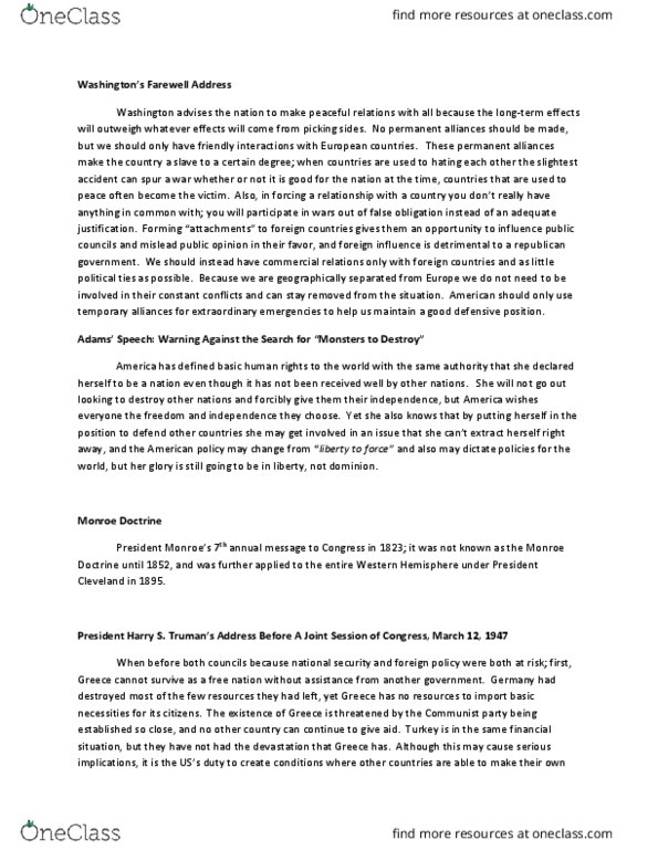 POLI 1501 Chapter Notes - Chapter 1-15: Millennium Summit, Operation Rolling Thunder, General Agreement On Tariffs And Trade thumbnail