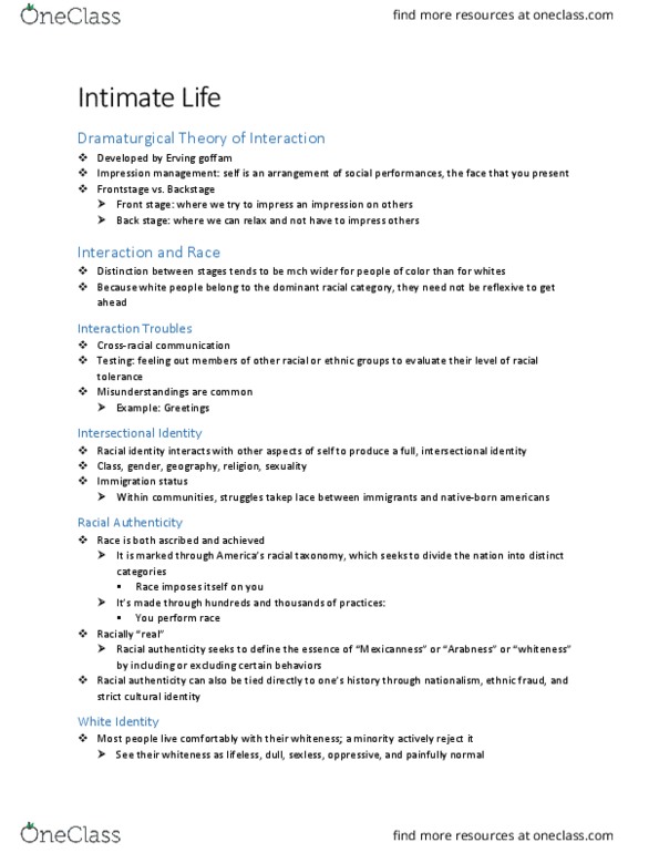 SOC 205 Lecture Notes - Lecture 1: Master Of Surgery, Intercultural Competence, Impression Management thumbnail