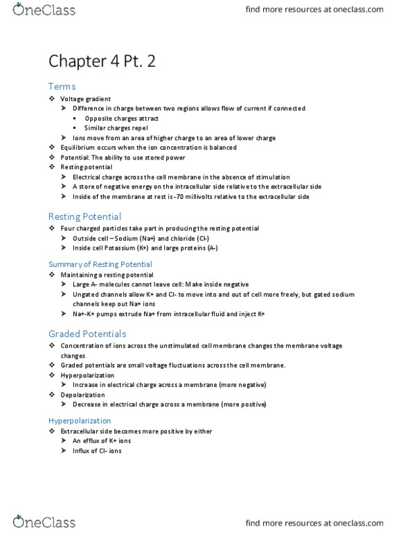 PSY 352 Lecture Notes - Lecture 5: Electric Charge, Citral, Action Potential thumbnail