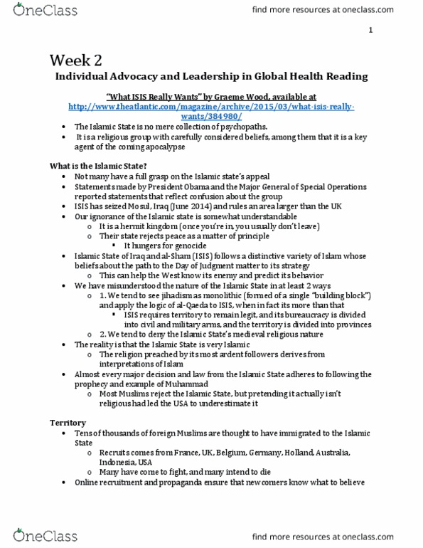 Nursing 3310A/B Chapter Notes - Chapter 2: Sub-Saharan Africa, Quran, Health Equity thumbnail