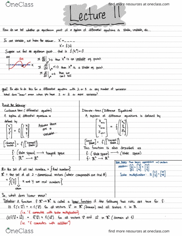 LIFESCI 30B Lecture Notes - Lecture 11: Equilibrium Point, If And Only If, Tangent Space thumbnail