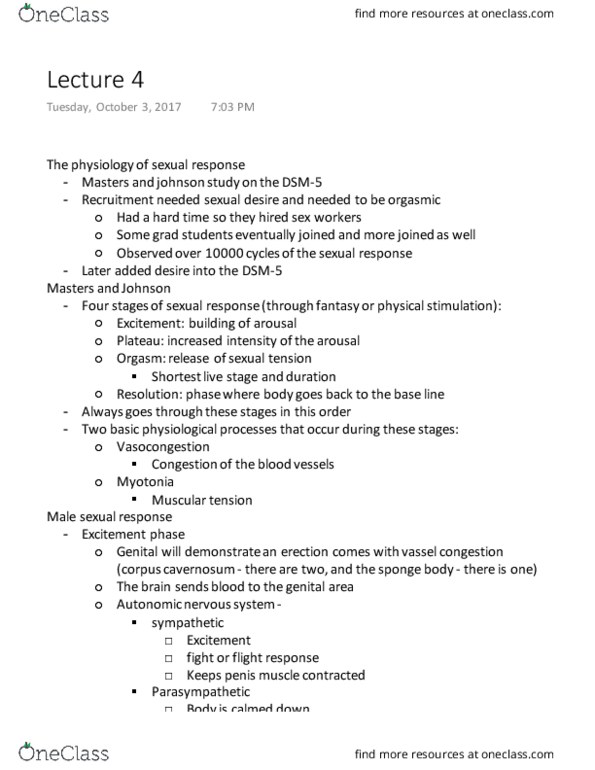 PSY 3122 Lecture Notes - Lecture 4: Corpus Cavernosum Penis, Fetus, Asphyxia thumbnail