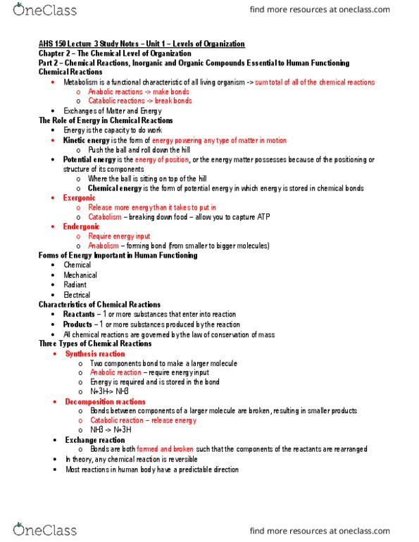 AHS150 Lecture Notes - Lecture 2: Uracil, Conjugate Acid, Plant Cell thumbnail